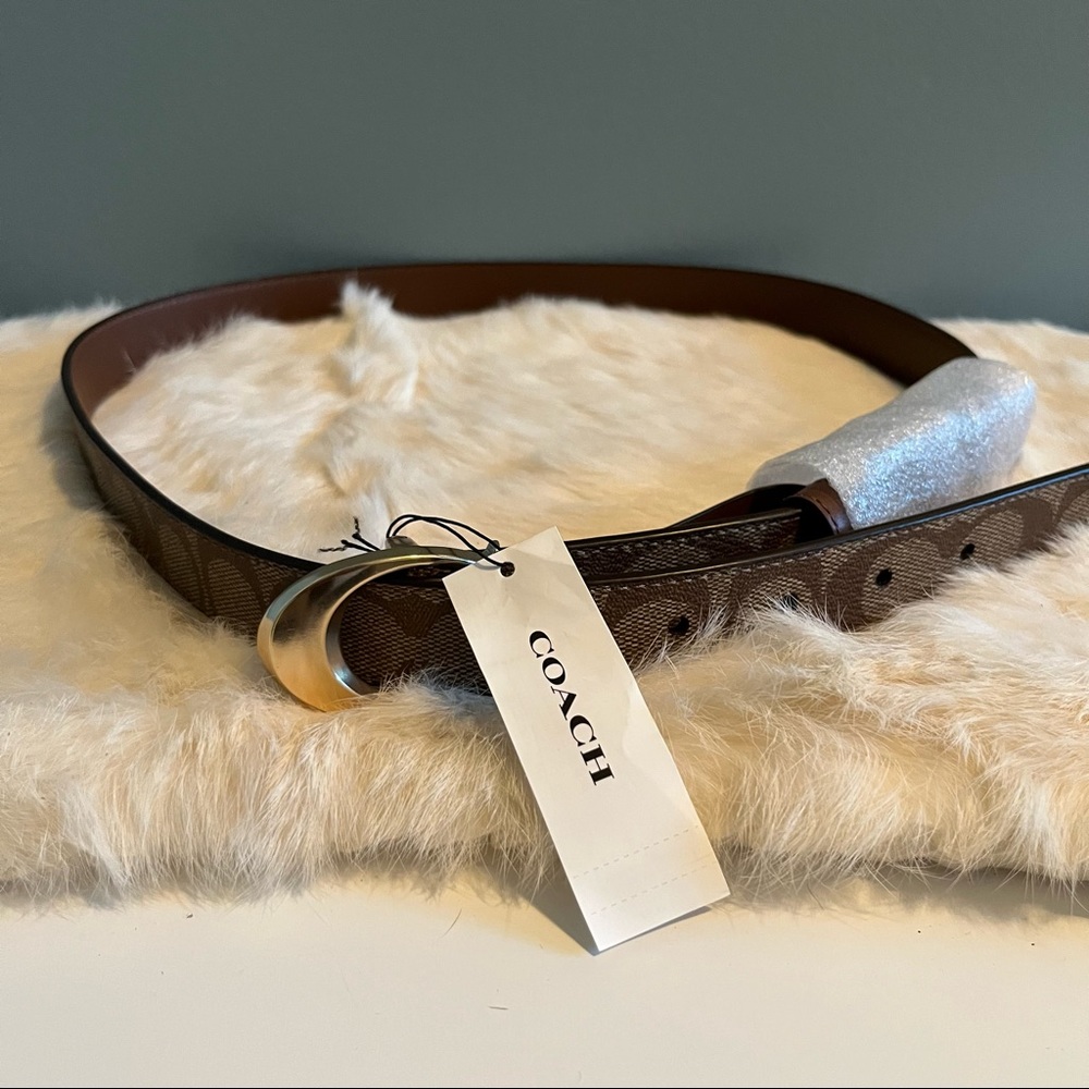 - Coach Signature Coated Calf Leather Women’s Belt